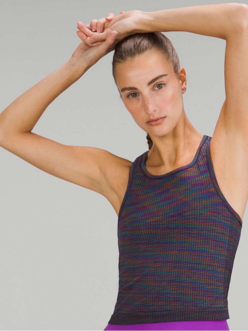 Lululemon Ebb to Street Racerback Multicolour Crop Tank Top